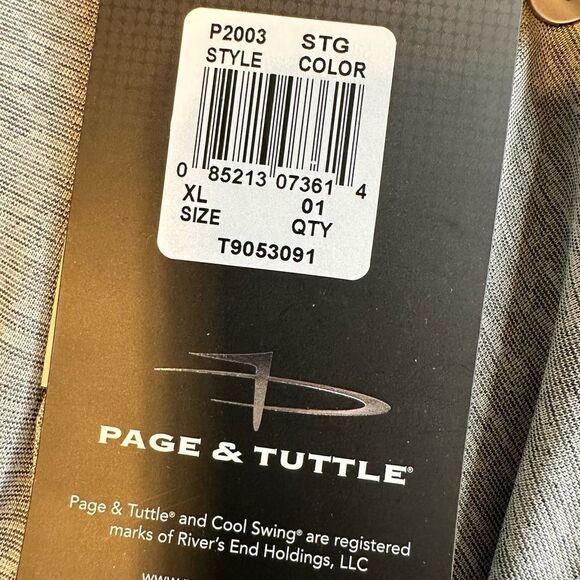 NWT Paige & Tuttle Men’s Heather Gray Polo Moisture Wicking UPF - Size XL - Picture 4 of 5